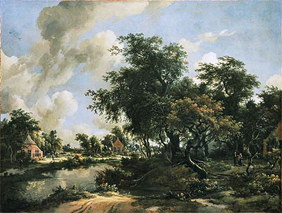 A Stormy Landscape, c.1663/65 | Meindert Hobbema | Gemälde Reproduktion