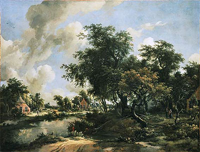 A Stormy Landscape, c.1663/65 by Meindert Hobbema | Painting Reproduction