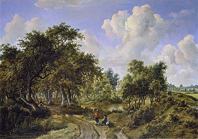 A Wooded Landscape, c.1663 by Meindert Hobbema | Painting Reproduction