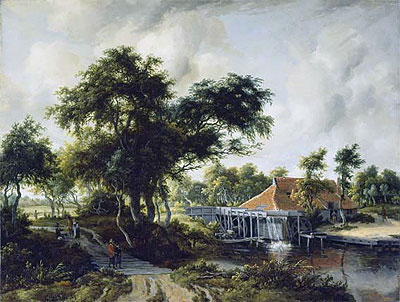 A Watermill, c.1663 | Meindert Hobbema | Painting Reproduction