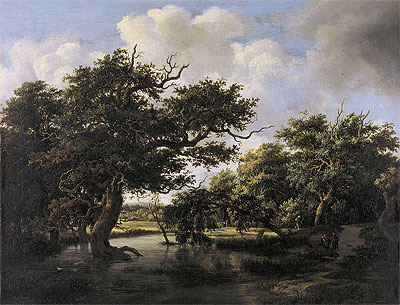 Woodland Pond, c.1660 | Meindert Hobbema | Painting Reproduction