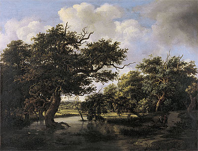 Woodland Pond, c.1660 by Meindert Hobbema | Painting Reproduction