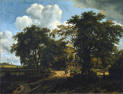 A Cottage in the Woods, c.1662 by Meindert Hobbema | Painting Reproduction