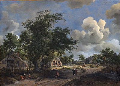 A View on a High Road, 1665 | Meindert Hobbema | Gemälde Reproduktion