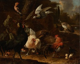 Birds in a Park | Melchior d'Hondecoeter | Painting Reproduction