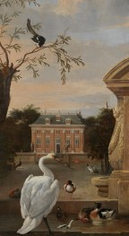 Vogelpark mit Ansicht des Landsitzes Driemond, c.1671/80 von Melchior d'Hondecoeter | Gemälde-Reproduktion