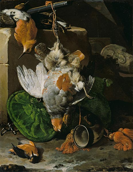 Tote Vögel, m.1660s | Melchior d'Hondecoeter | Gemälde Reproduktion