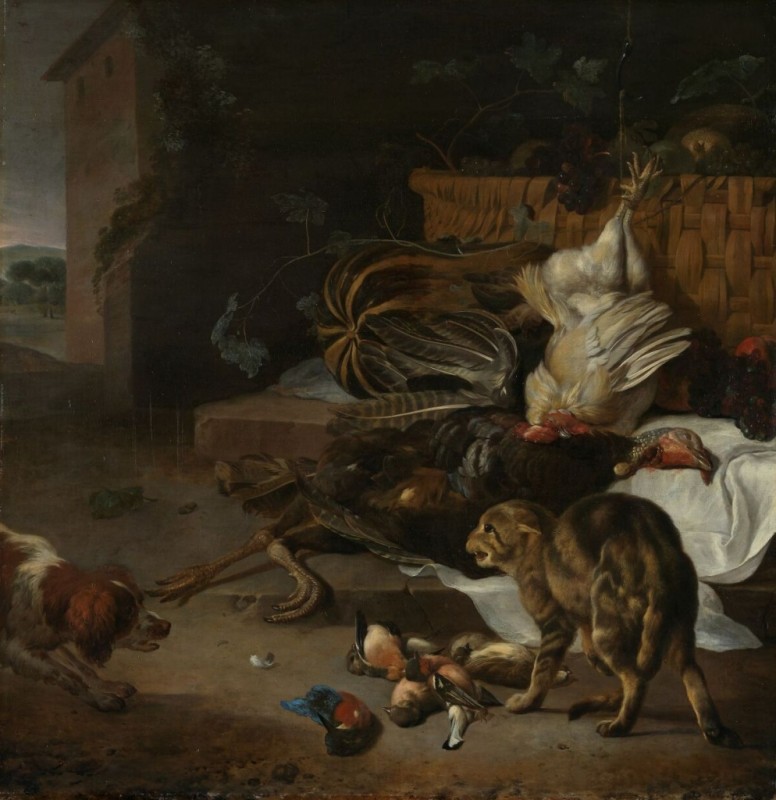 Still Life with Fowl and Fruits, c.1654/95 | Melchior d'Hondecoeter