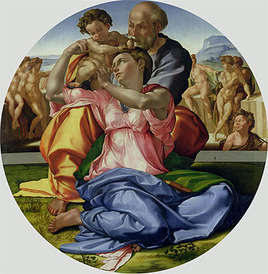 Holy Family with St. John (Doni Tondo), c.1504/05 | Michelangelo | Painting Reproduction