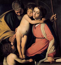 The Holy Family with Saint John the Baptist, undated by Caravaggio | Painting Reproduction