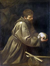 Saint Francis in Meditation, c.1605 by Caravaggio | Painting Reproduction
