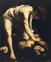 David Victorious over Goliath,  c.1600 by Caravaggio | Painting Reproduction