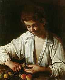 A Boy Peeling Fruit, c.1592/93 by Caravaggio | Painting Reproduction