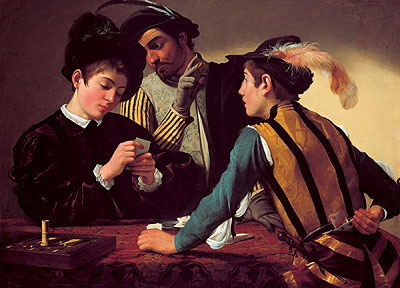 The Cardsharps (I Bari), c.1595/96 | Caravaggio | Painting Reproduction