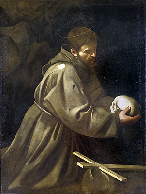 Saint Francis in Meditation, c.1605 | Caravaggio | Gemälde Reproduktion
