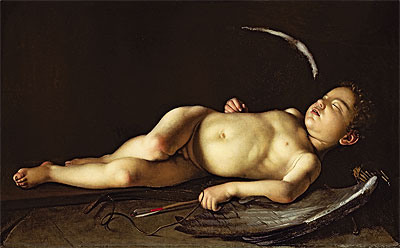 Sleeping Cupid, c.1595/96 | Caravaggio | Gemälde Reproduktion