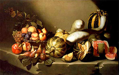 Still Life with Fruit on a Stone Ledge, c.1603 | Caravaggio | Painting Reproduction