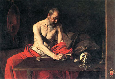 Saint Jerome Writing, c.1607 | Caravaggio | Painting Reproduction