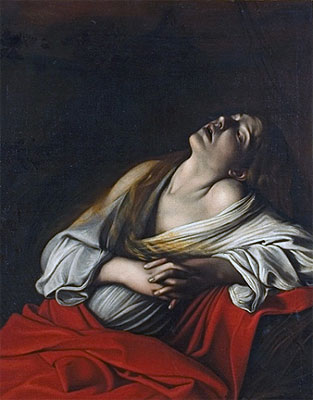 Mary Magdalen in Ecstasy, 1610 | Caravaggio | Gemälde Reproduktion