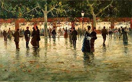 Evening Stroll in Palermo, 1912 by Michele Catti | Painting Reproduction