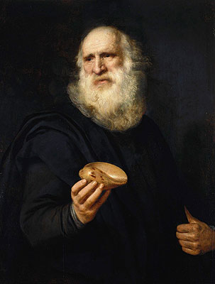 A Bearded Old Man with a Shell, c.1606 | Michiel Jansz Miereveld | Gemälde Reproduktion