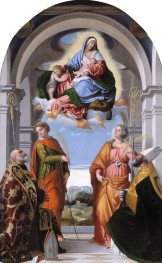 Virgin and Child, Saint John with Saints Benedict, Paterius, Euphemia and Justina | Moretto da Brescia | Painting Reproduction