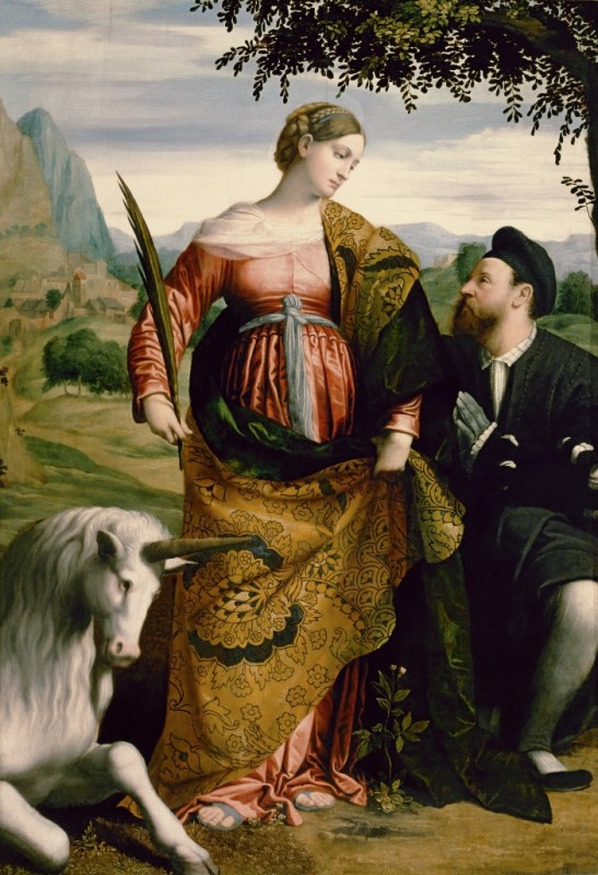 St. Justina, Venerated by a Patron, c.1530/34 | Moretto da Brescia
