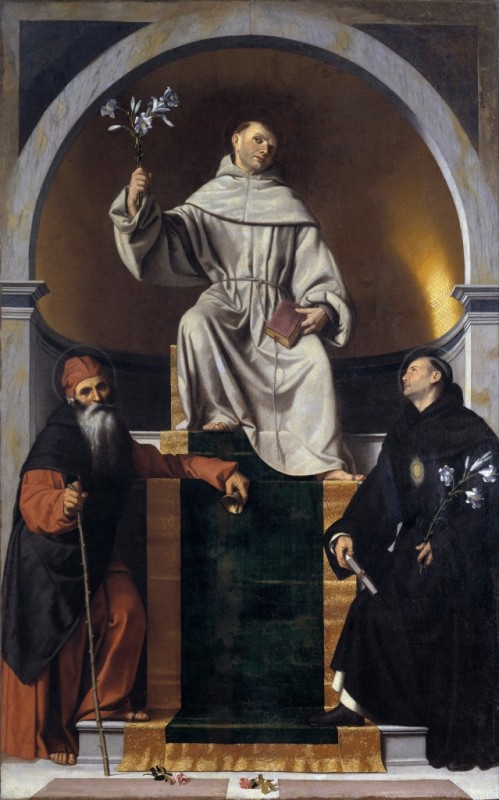 Moretto da Brescia | St. Anthony of Padua Between St. Anthony the Great and St. Nicholas of Tolentino, c.1530/35 St. Anthony of Padua Between St. Anthony the Great and St. Nicholas of Tolentino, c.1530/35 | Moretto da Brescia