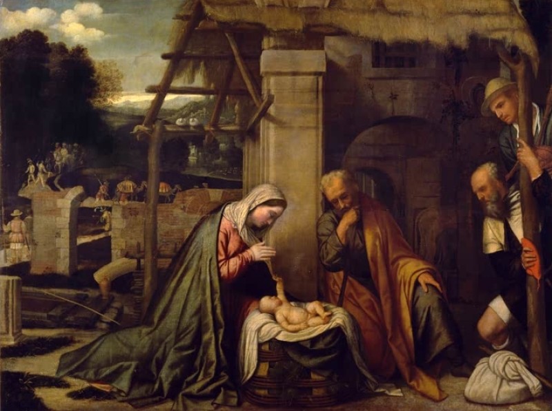 Moretto da Brescia | The Birth of Christ and Adoration of the Shepherds, c.1545/50 The Birth of Christ and Adoration of the Shepherds, c.1545/50 | Moretto da Brescia