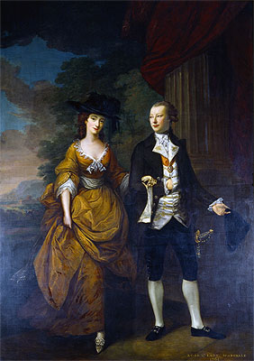 1st Lord Scarsdale and His Wide, Lady Caroline Colyear, 1761 | Nathaniel Hone | Gemälde Reproduktion
