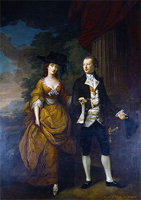 1st Lord Scarsdale and His Wide, Lady Caroline Colyear, 1761 by Nathaniel Hone | Painting Reproduction