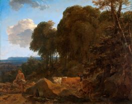 Landscape with Muleteer and Herdsman | Nicolaes Berchem | Painting Reproduction