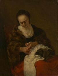 Seamstress, 1640s by Nicolaes Berchem | Painting Reproduction