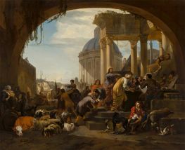 The Calling of St Matthew, n.d. by Nicolaes Berchem | Painting Reproduction