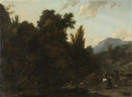 Rush Gatherers, 1657 by Nicolaes Berchem | Painting Reproduction