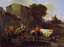 Landscape with Cattle, 1650s by Nicolaes Berchem | Painting Reproduction