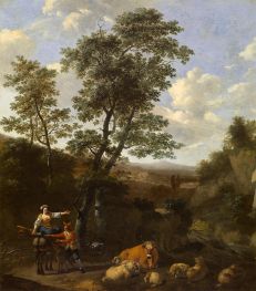 Italian Landscape, n.d. by Nicolaes Berchem | Painting Reproduction