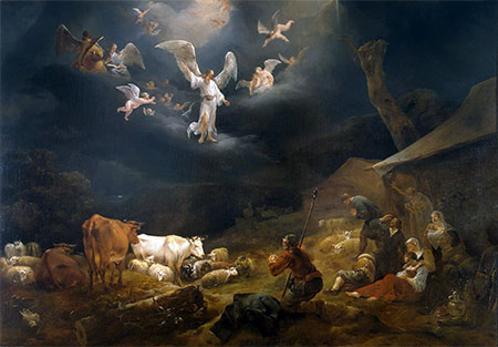 The Annunciation to the Shepherds, 1649 | Nicolaes Berchem | Gemälde Reproduktion