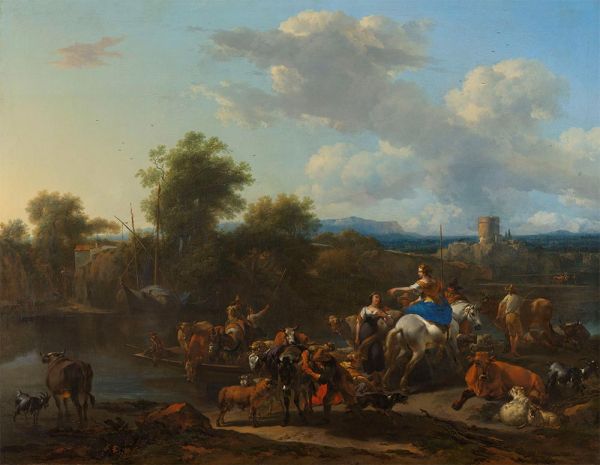 The Cattle Ferry | Nicolaes Berchem | Painting Reproduction