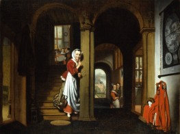 The Eavesdropper | Nicolaes Maes | Painting Reproduction