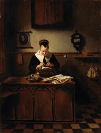 The Lacemaker | Nicolaes Maes | Painting Reproduction
