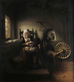 An Old Woman Peeling Apples | Nicolaes Maes | Painting Reproduction