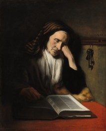 An Old Woman Dozing over a Book | Nicolaes Maes | Painting Reproduction