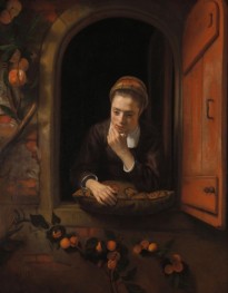Girl at a Window (The Daydreamer) | Nicolaes Maes | Painting Reproduction