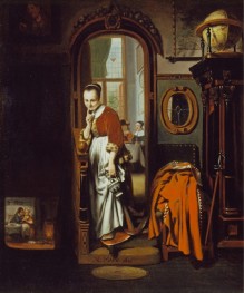 The Listening Housewife (The Eavesdropper) | Nicolaes Maes | Painting Reproduction