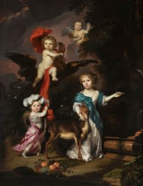 Portrait of Four Children as Ceres, Ganymede, Cherub and Diana | Nicolaes Maes | Painting Reproduction