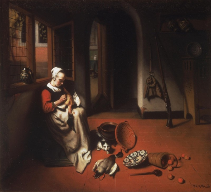 Nicolaes Maes | Woman Plucking a Duck, c.1655/56 Woman Plucking a Duck, c.1655/56 | Nicolaes Maes