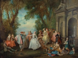 Dance Before a Fountain, 1724 by Nicolas Lancret | Painting Reproduction