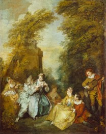 A Gallant Conversation | Nicolas Lancret | Painting Reproduction