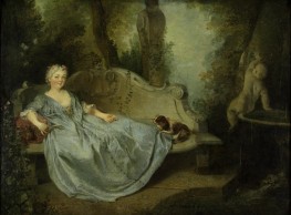 Portrait of a Lady in a Garden | Nicolas Lancret | Painting Reproduction